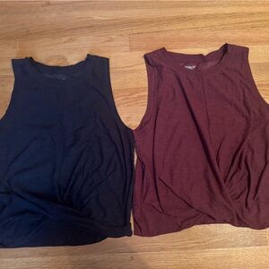 Old Navy Active Tanks in Burgundy and Black
